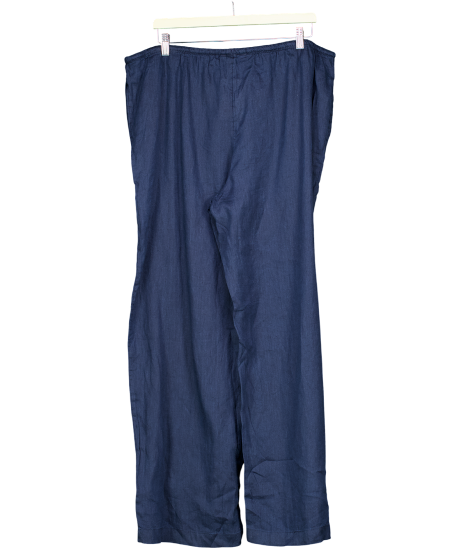 H&M Blue Linen Drawstring Trousers UK XL