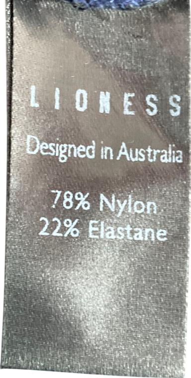 Lioness Blue V Neck Sports Jersey Top In Navy With Yellow Contrast Trims UK S