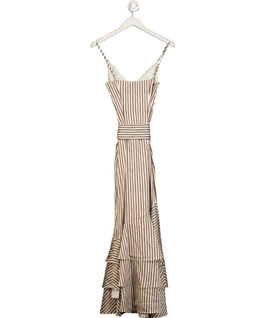 PRETTY LAVISH Cream Serita Tiered Maxi Dress UK 6