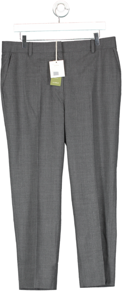 Lily Silk Grey Dolce Vita Wool Trousers UK 16