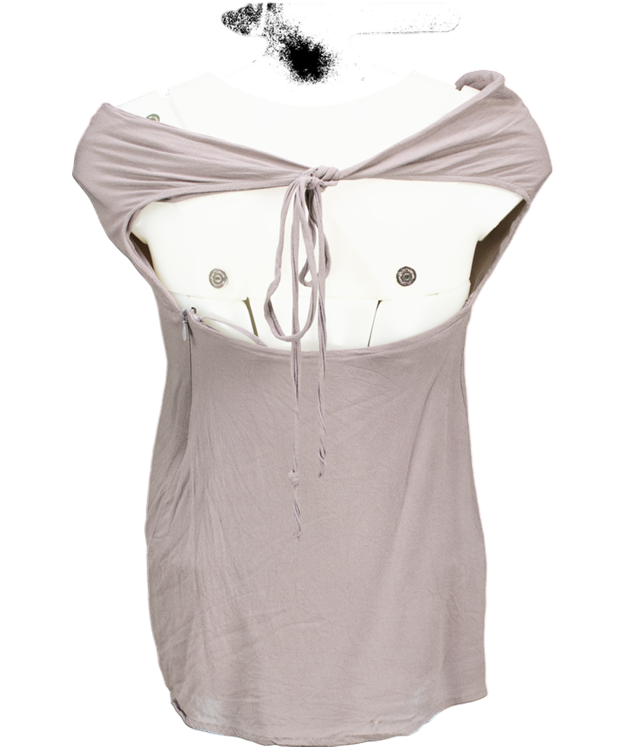 Indah Grey Halter Neck Drape Strappy Top UK XS