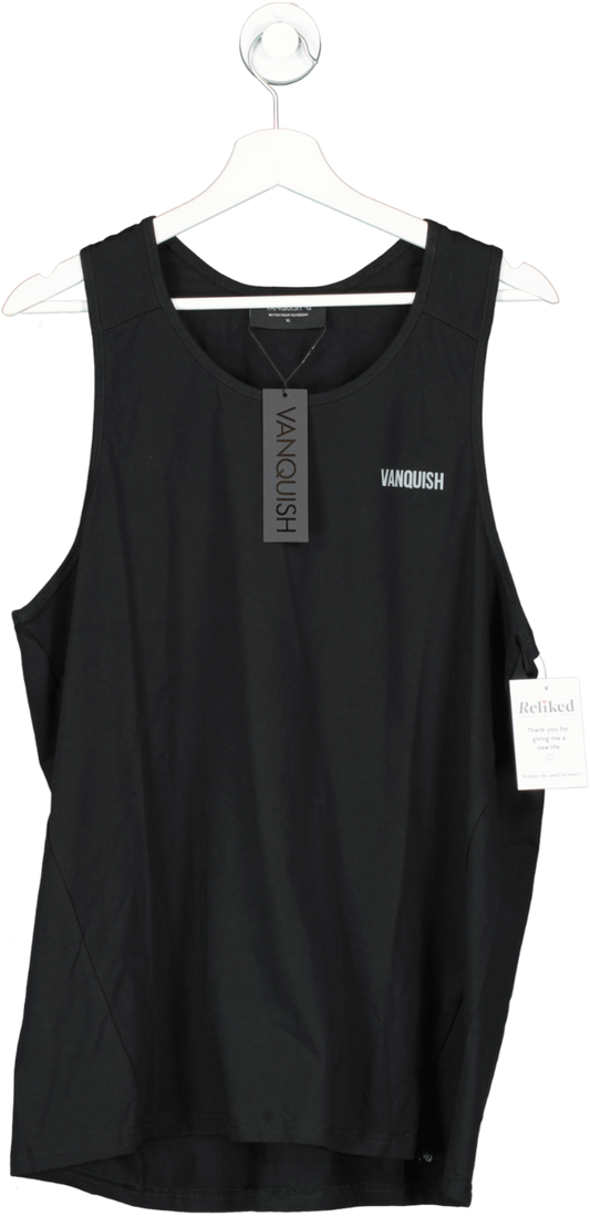 Vanquish Black Oversized Sleeveless T Shirt UK XL
