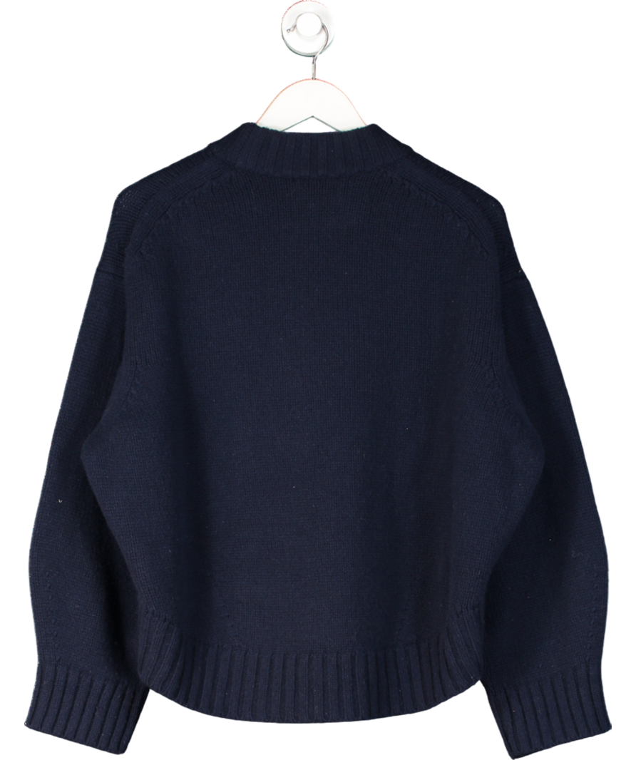 cos Blue Chunky Pure Cashmere Sweater UK S