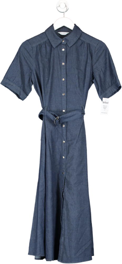Ben De Lisi Blue Denim Utility Shirt Dress UK 8