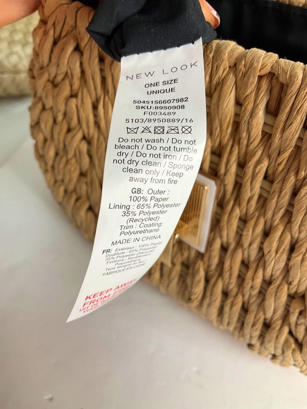 New Look Beige Woven Crossbody Bag UK One Size