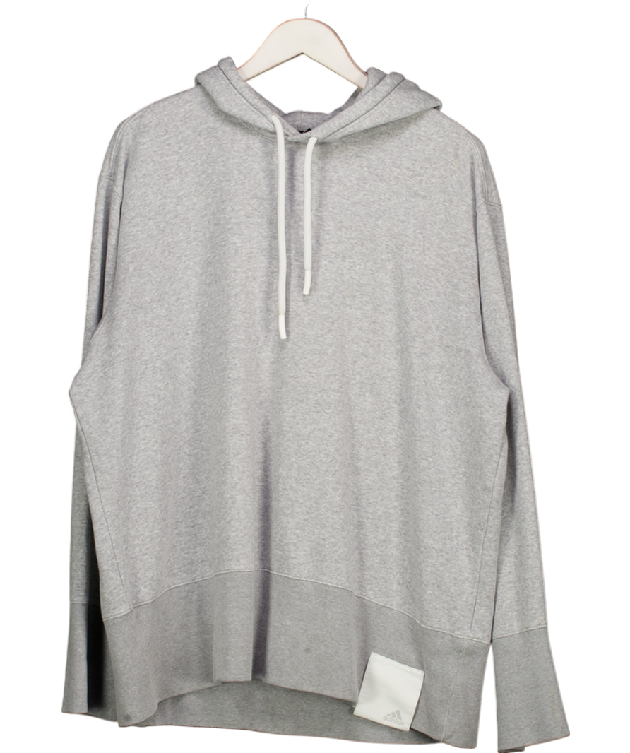 adidas Grey Oversized Statement Hoodie UK M