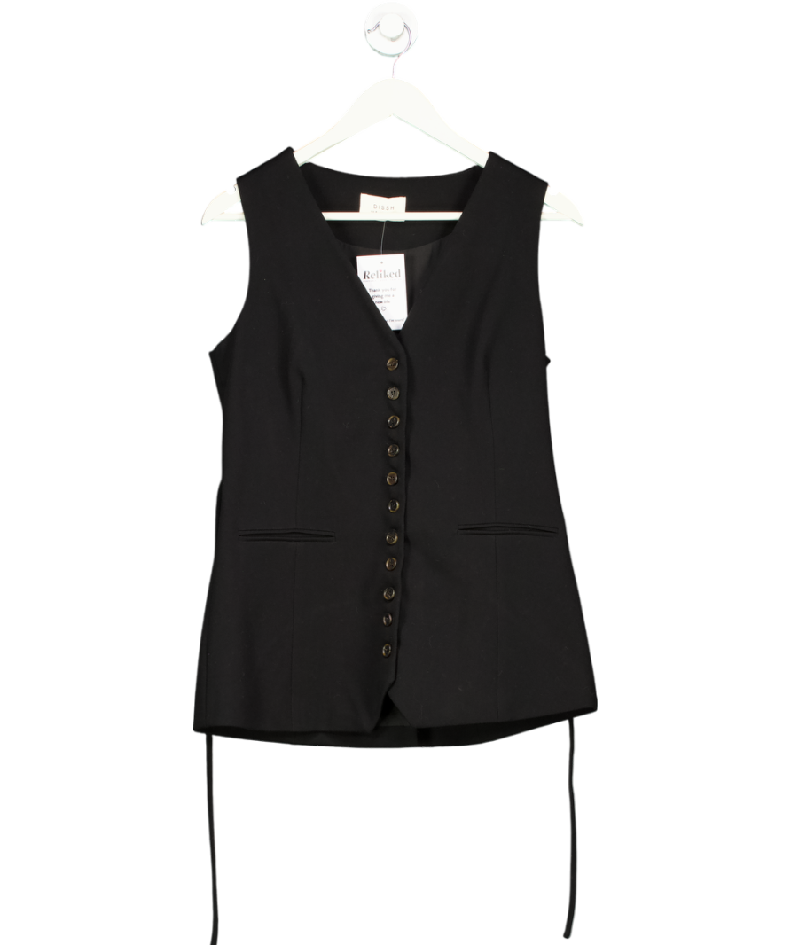 DISSH Black Tilly Longline Vest UK 8