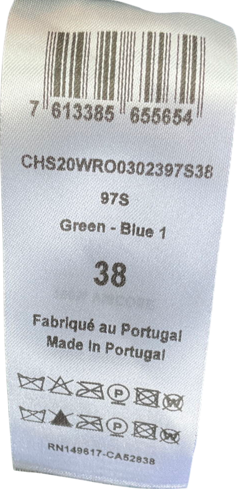 See by Chloé Green Paneled Printed Crepe Maxi Dress UK 10