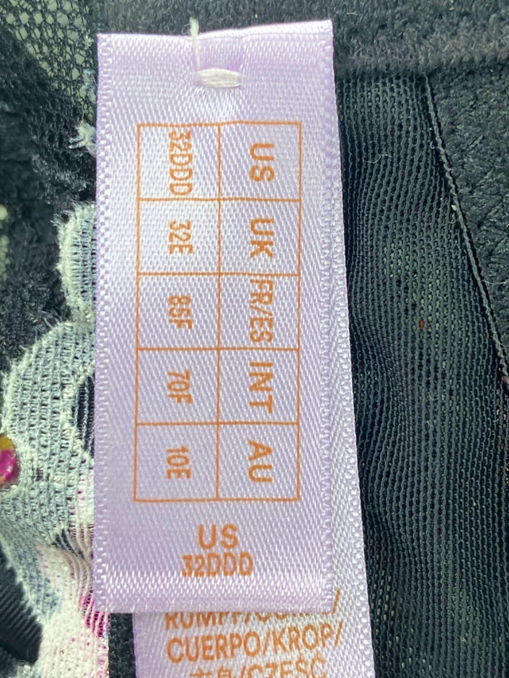 Savage x Fenty Black Floral Lace Bra and Thong Set Medium UK32F