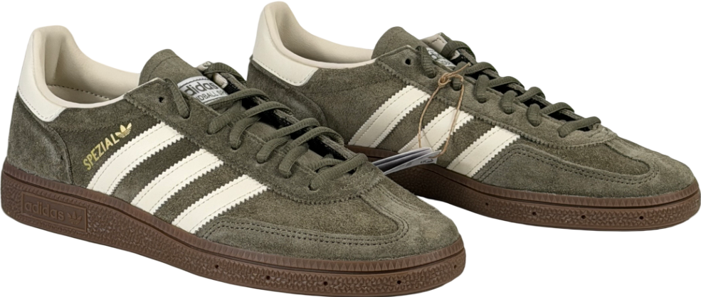 ADIDAS Handball Spezial Trainers Olive Green Strata / Off White / Gum UK 7 EU 40