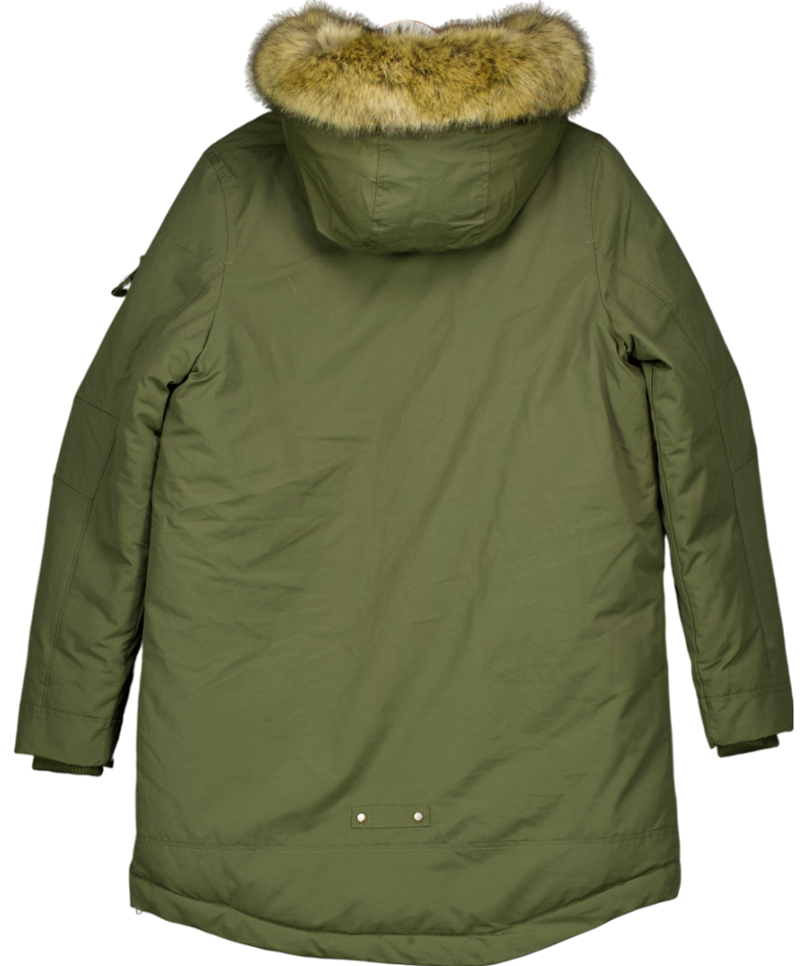 Parka London Green Stormont Long-length Faux Fur Parka UK M