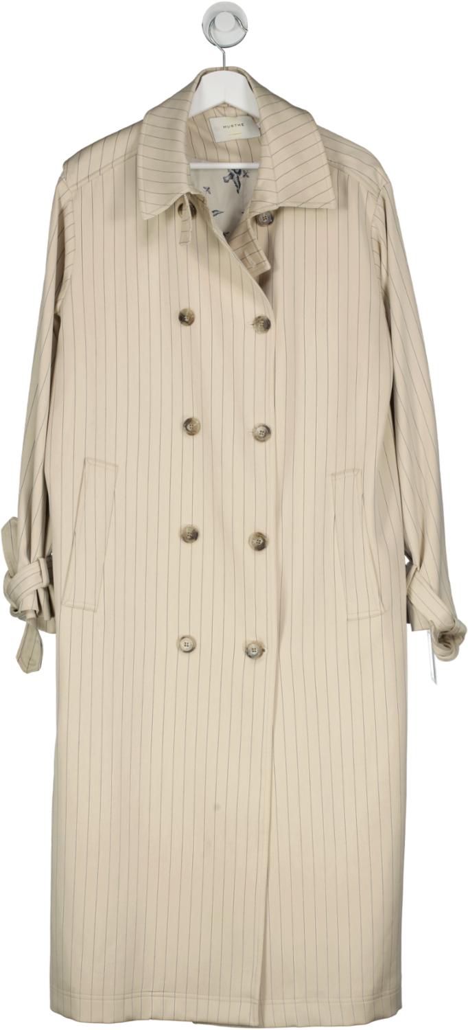 Munthe Beige Stripe Trench Coat UK 8