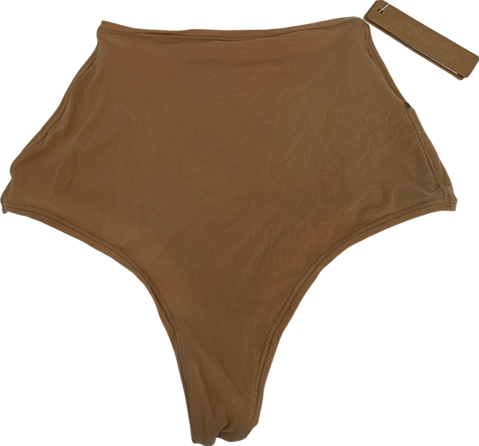 SKIMS Nude Seamless High Waist Thong In Ochre UK XS