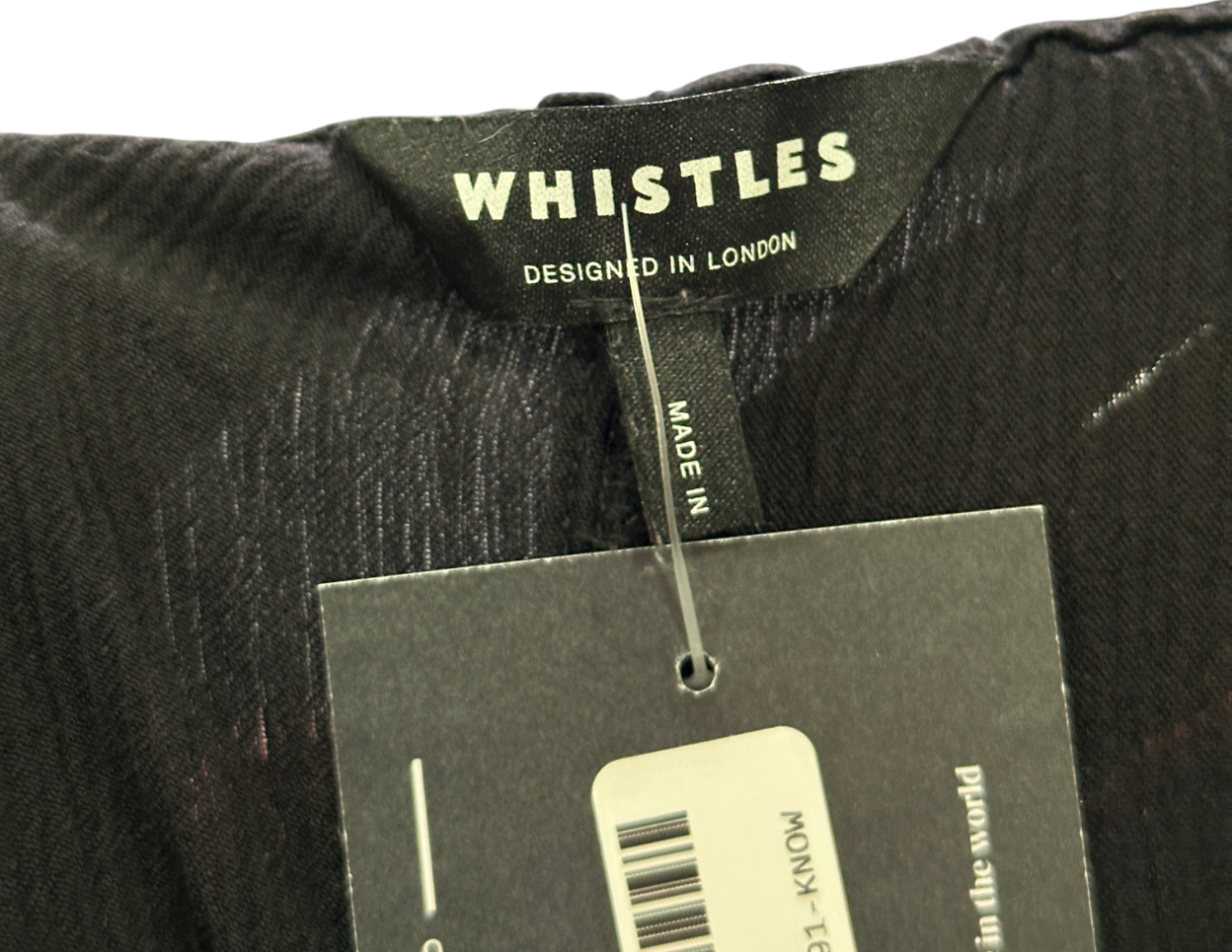 Whistles Black Tie Front Beach Trouser UK 12