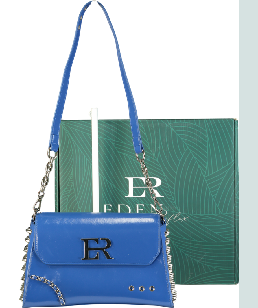 Eden Reflex Luxury Vegan Blue Roxy Chain Strap Bag