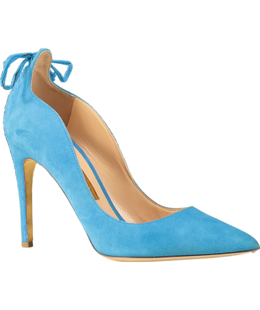 Rupert Sanderson Blue Turquoise Suede Heels UK 4.5 EU 37.5 👠