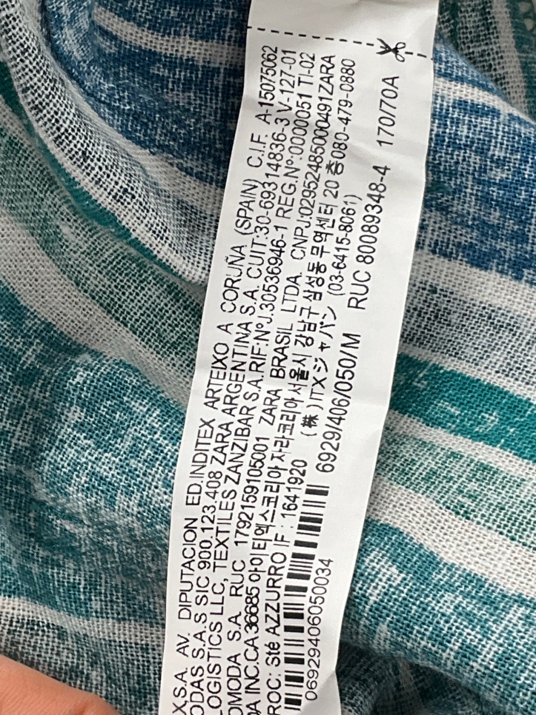 ZARA Blue Linen Blend Trousers UK M