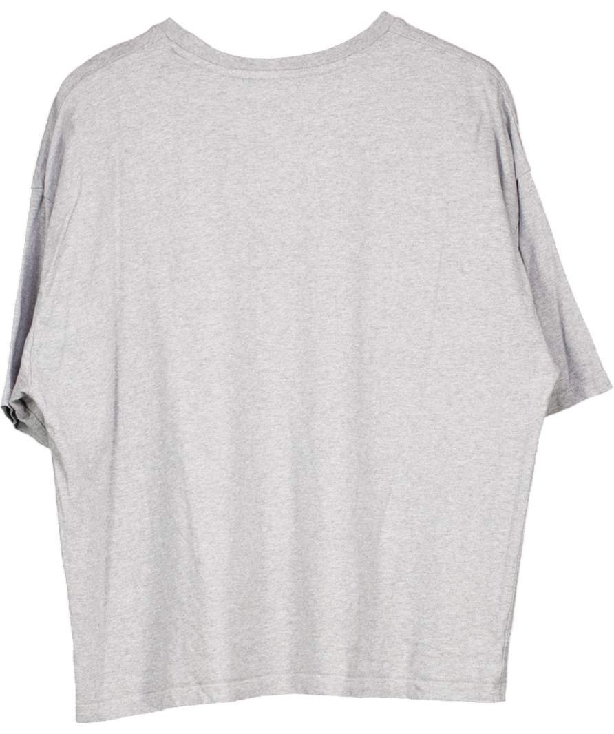 ASOS Boxy Oversized T-shirt With Scenic Chest Graphic In Grey Marl UK XL