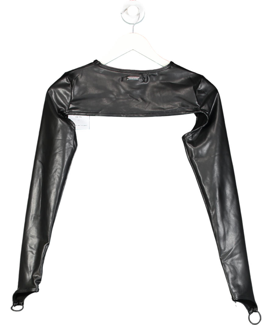 maniere de voir Black Faux Leather Top UK 10