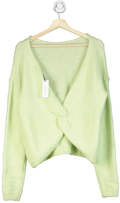 Karen Millen Soft Green Wool Blend Twist back Jumper UK XS