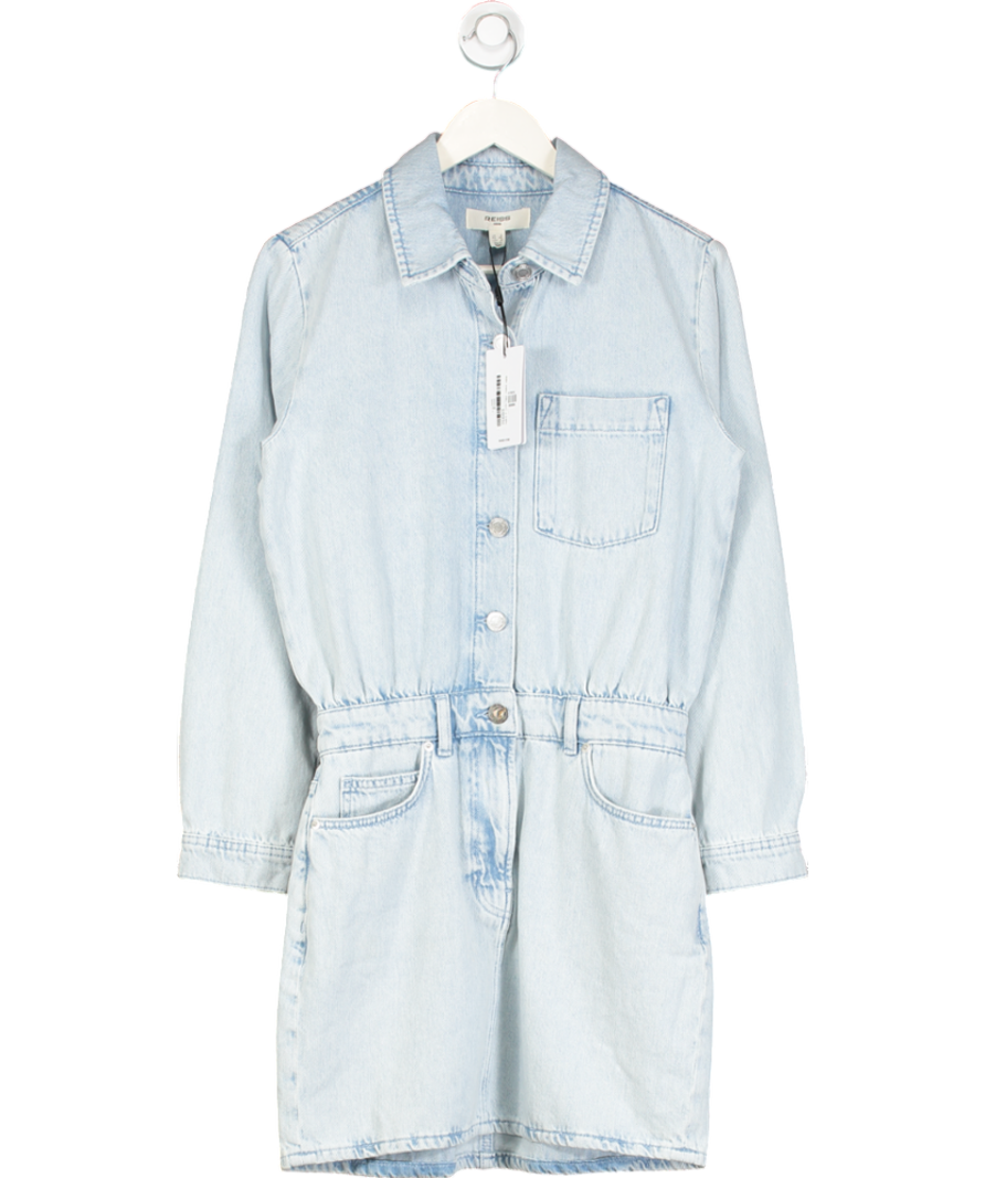 REISS Blue Vienna Denim Mini Dress In Indigo UK 6