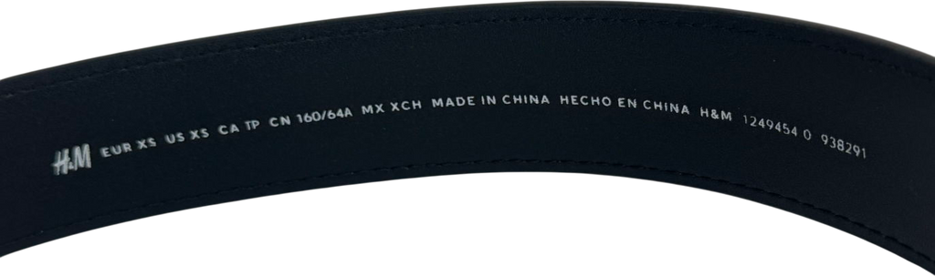 H&M Black Belt with gold buckle UK XS
