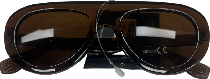 Brown Oval Sunglasses One Size