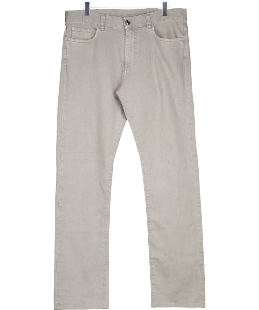 Canali Grey Five-pocket Stretch Denim Trousers W39