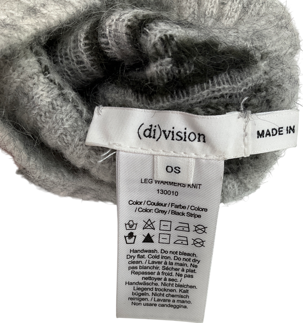 division Grey Black Wool Blend Armwarmers One Size