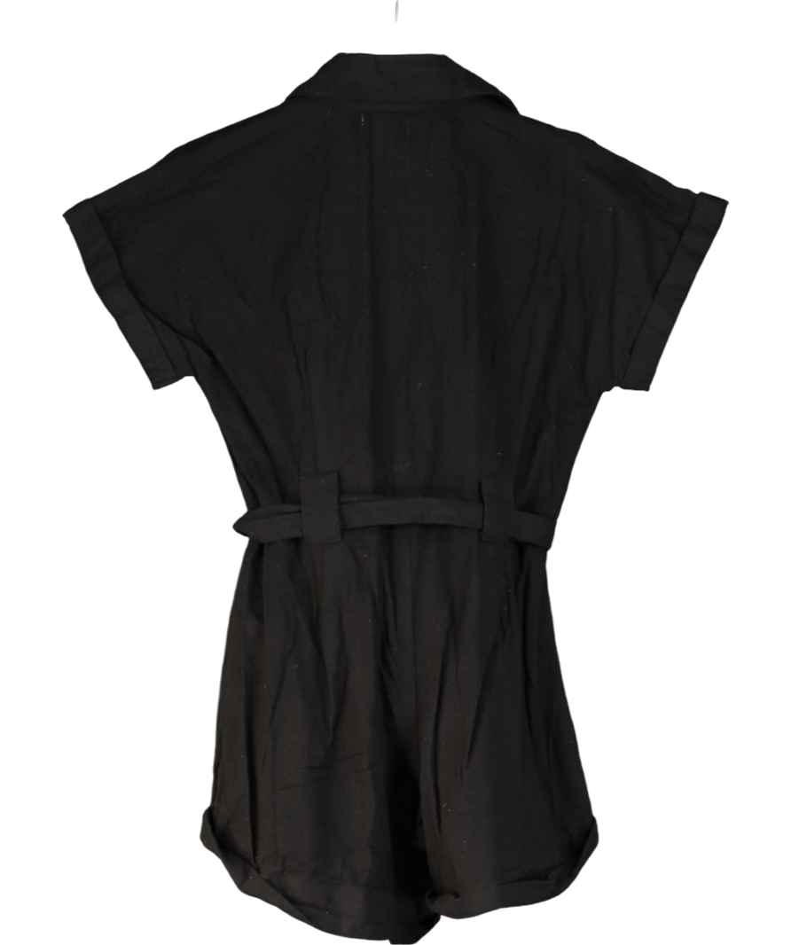 PRETTY LAVISH Black Anica Utility Playsuit UK 6