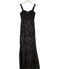 LIPSY Black Corset Detail Sequin Sheer Skirt Maxi Dress UK 6