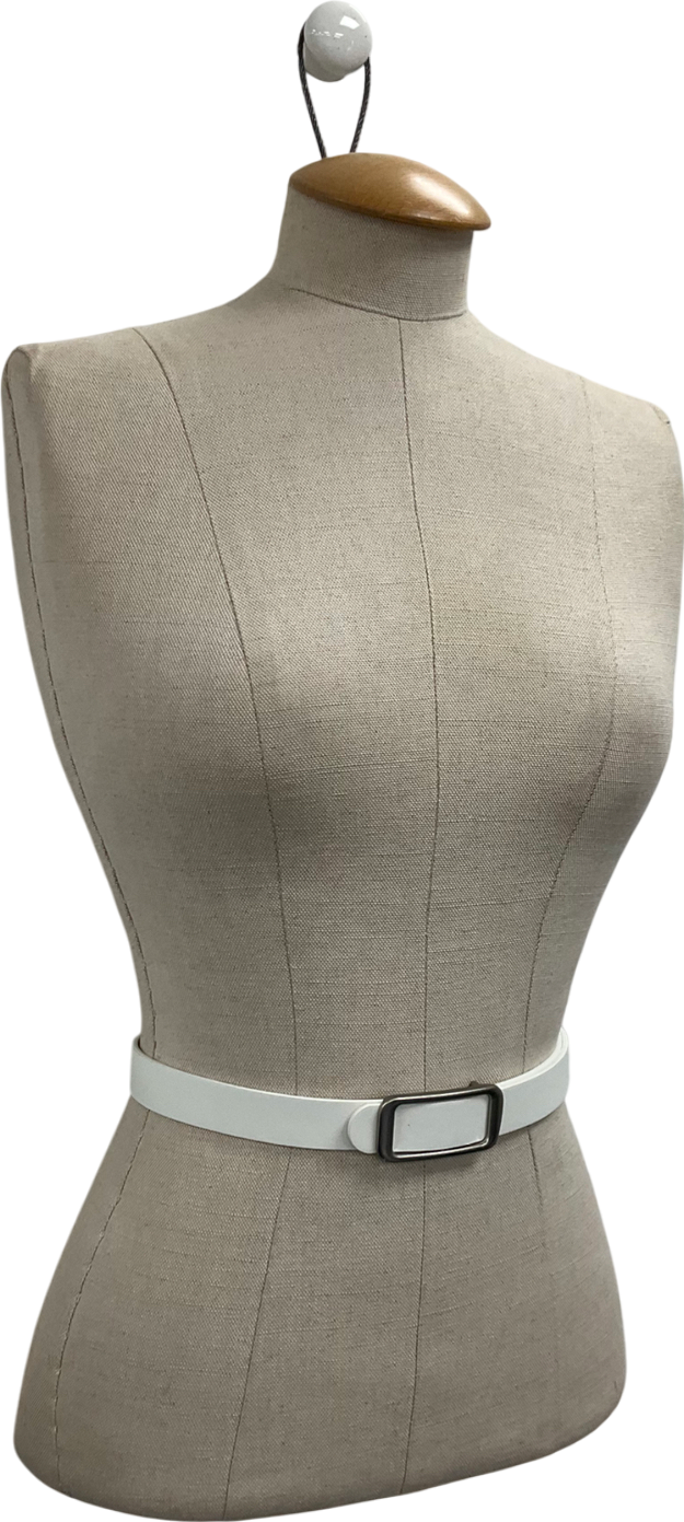 Goelia White Leather Belt UK S