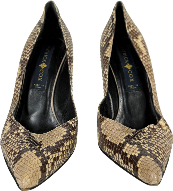 Patrick cox Cream Snake Skin Heeled Slip On Shoe UK 6 EU 39 👠