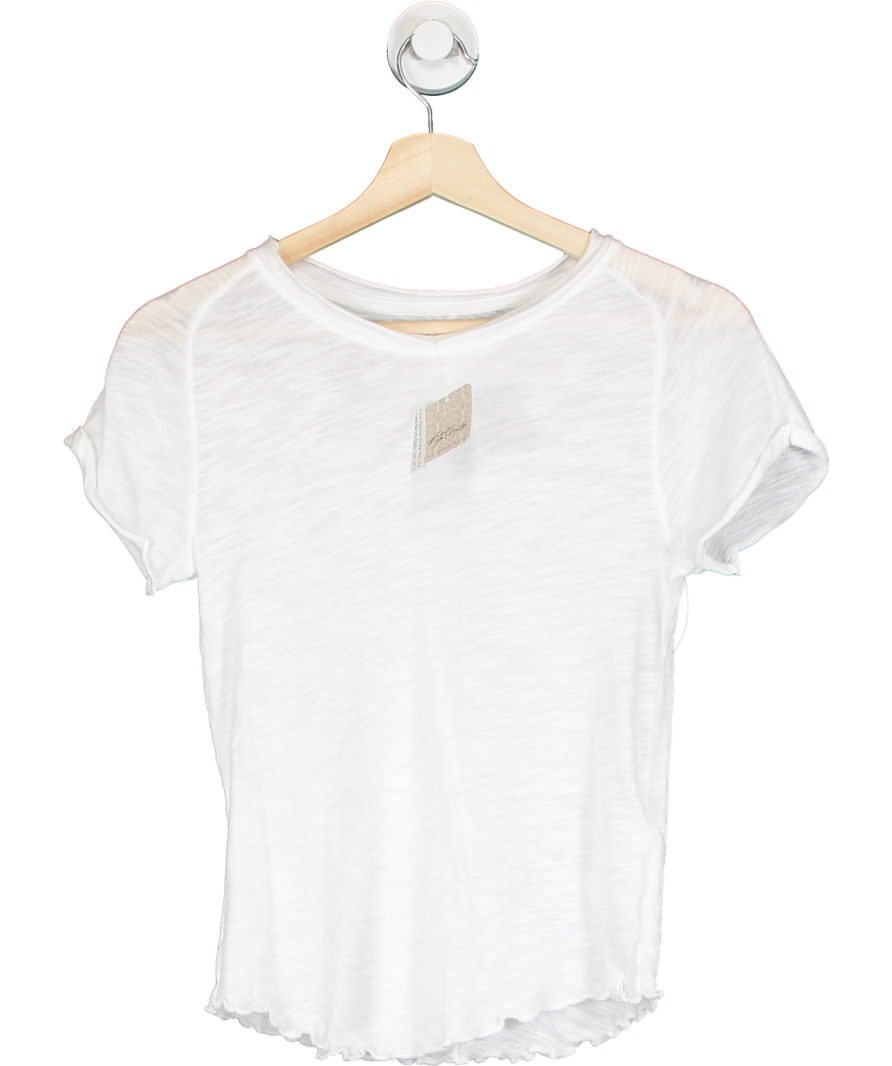 Free People White We The Free Be My Baby Tee UK S