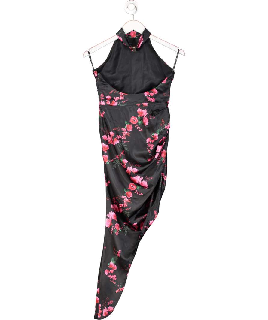 Club L Black Hyla Floral Halter Neck Dress UK 8
