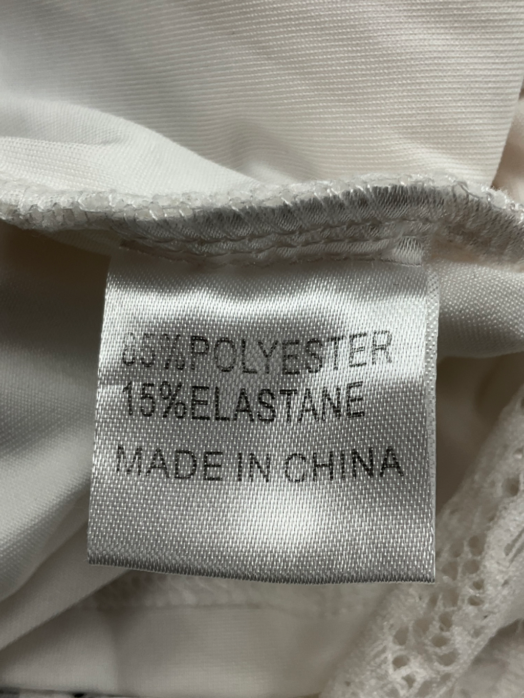 White Fox White Deep V Lace Top UK L