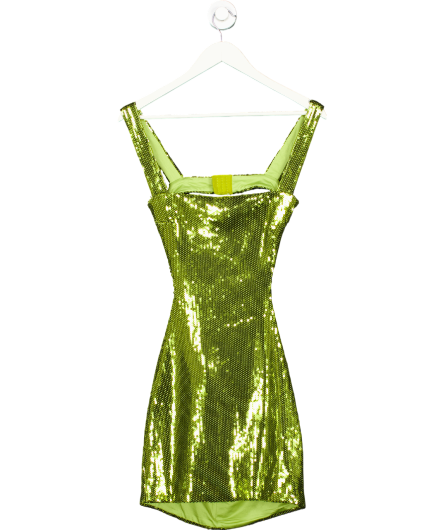 Meshki Green Adoria Sequin Cut Out Mini Dress UK S