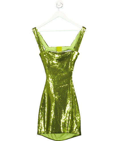 Meshki Green Adoria Sequin Cut Out Mini Dress UK S