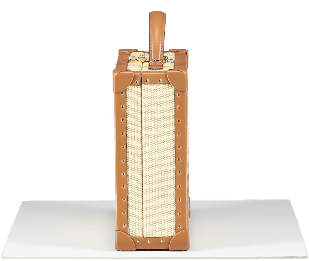 Tanner Krolle x Aerin Luxury Wicker Vanity Bag With Leather Shoulder Strap