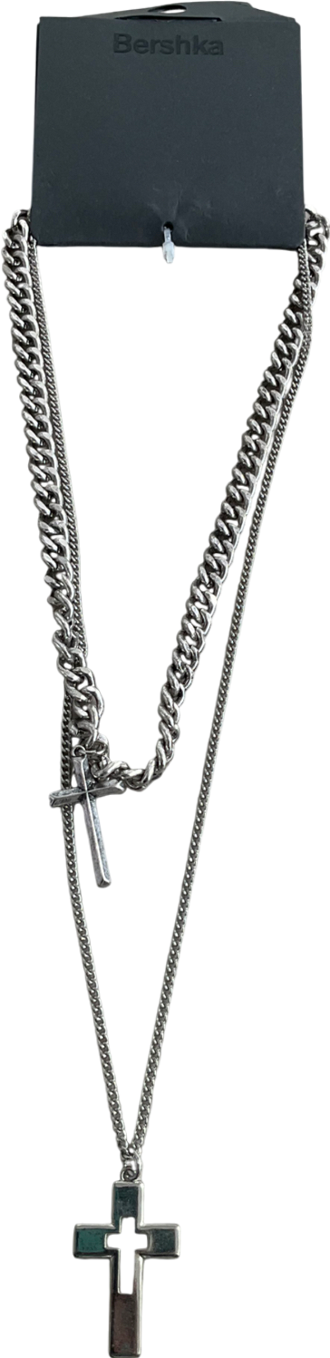 Bershka Metallic Chunky Cross Chain One Size