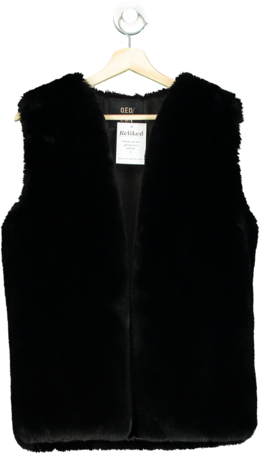 QED Black Faux Fur Gilet UK S