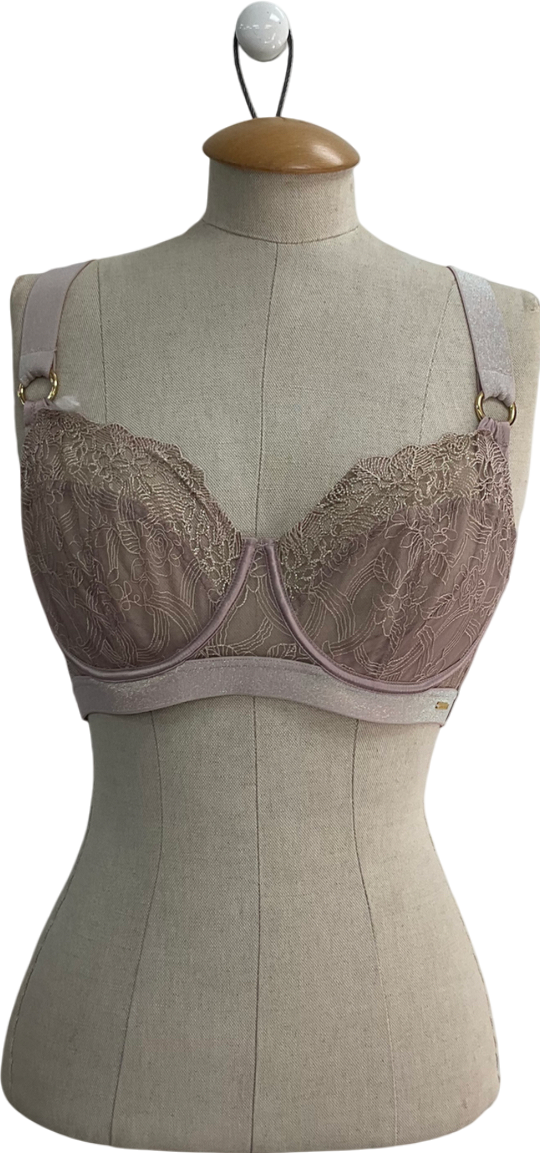 boux avenue Pink Sheer Lace Bra UK 32D