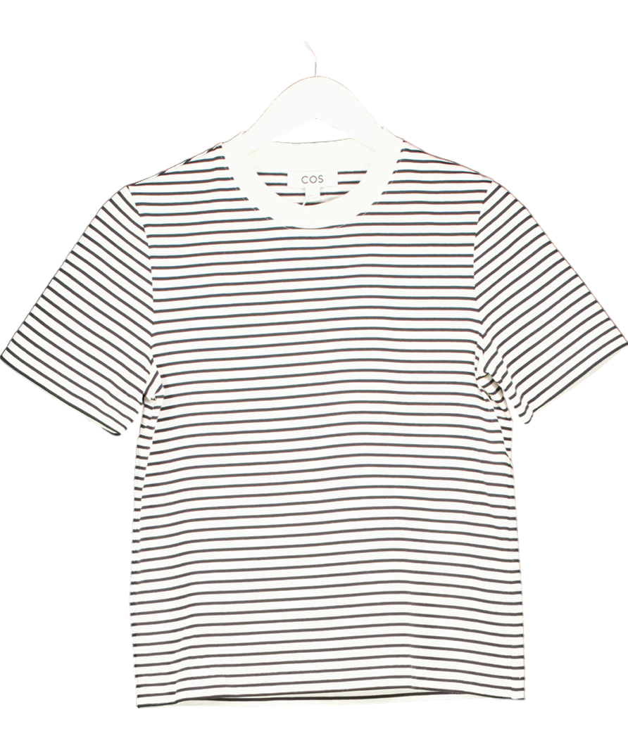 cos Cream Striped Regular Fit T-shirtb UK S