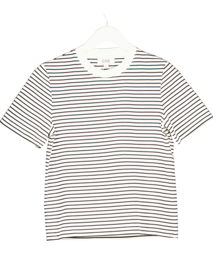 cos Cream Striped Regular Fit T-shirtb UK S