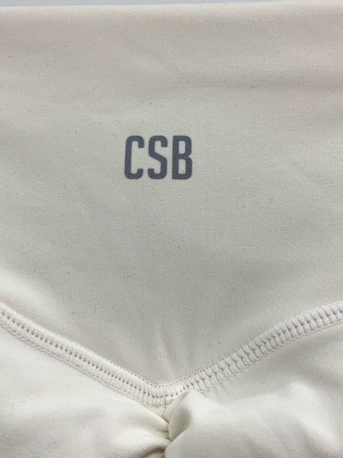 CSB Beige High-Waisted Biker Shorts UK S