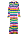 Olivia Rubin Multicoloured Mirabel Wiggle Stripe Knit Maxi Dress UK 24