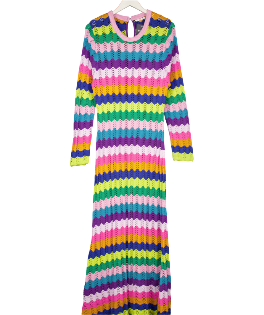 Olivia Rubin Multicoloured Mirabel Wiggle Stripe Knit Maxi Dress UK 24