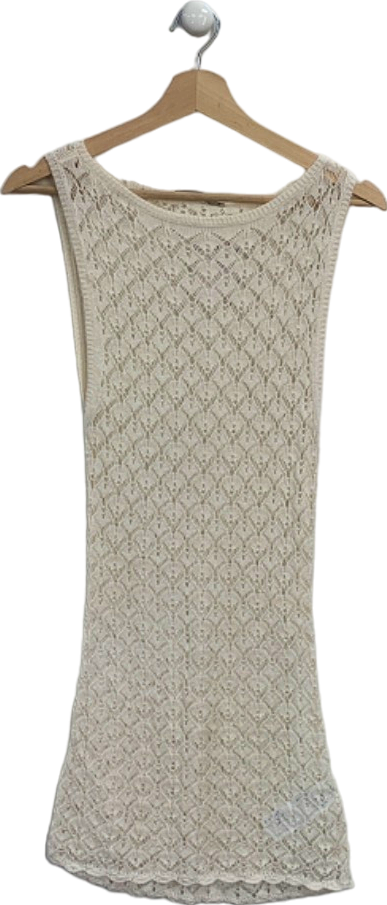 Abercrombie & Fitch White Lace Crochet Sleeveless Top XXS