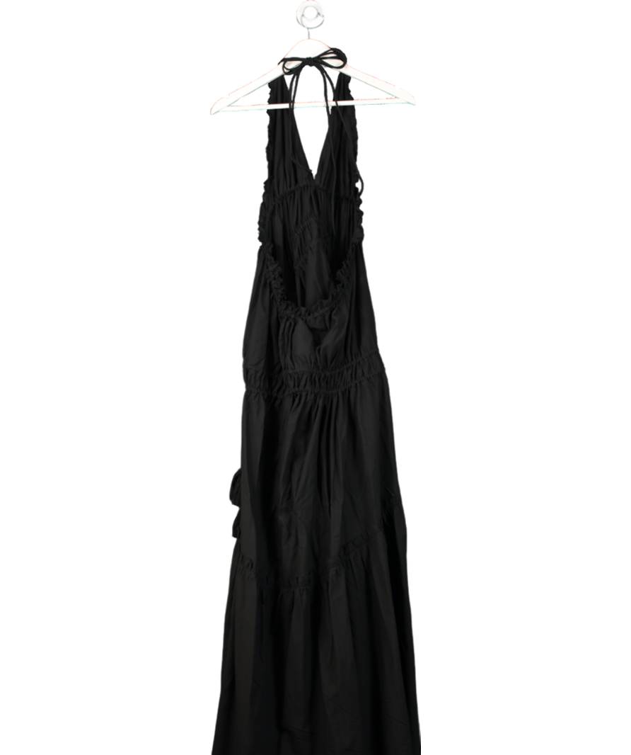 H&M Studio Collection Black Drawstring-detail Halterneck Dress UK M