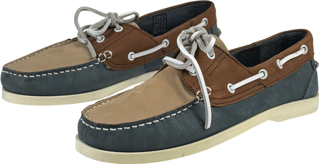 NEXT Blue Blue/brown/beige Leather Boat Deck Shoes UK 9 EU 43 👞